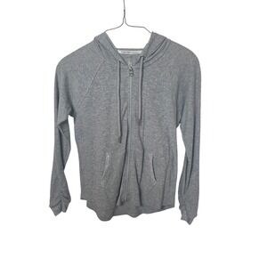 Calvin Klein Performance Womens Gray Full Zip Hoodie Sweatshirt Medium Heathered